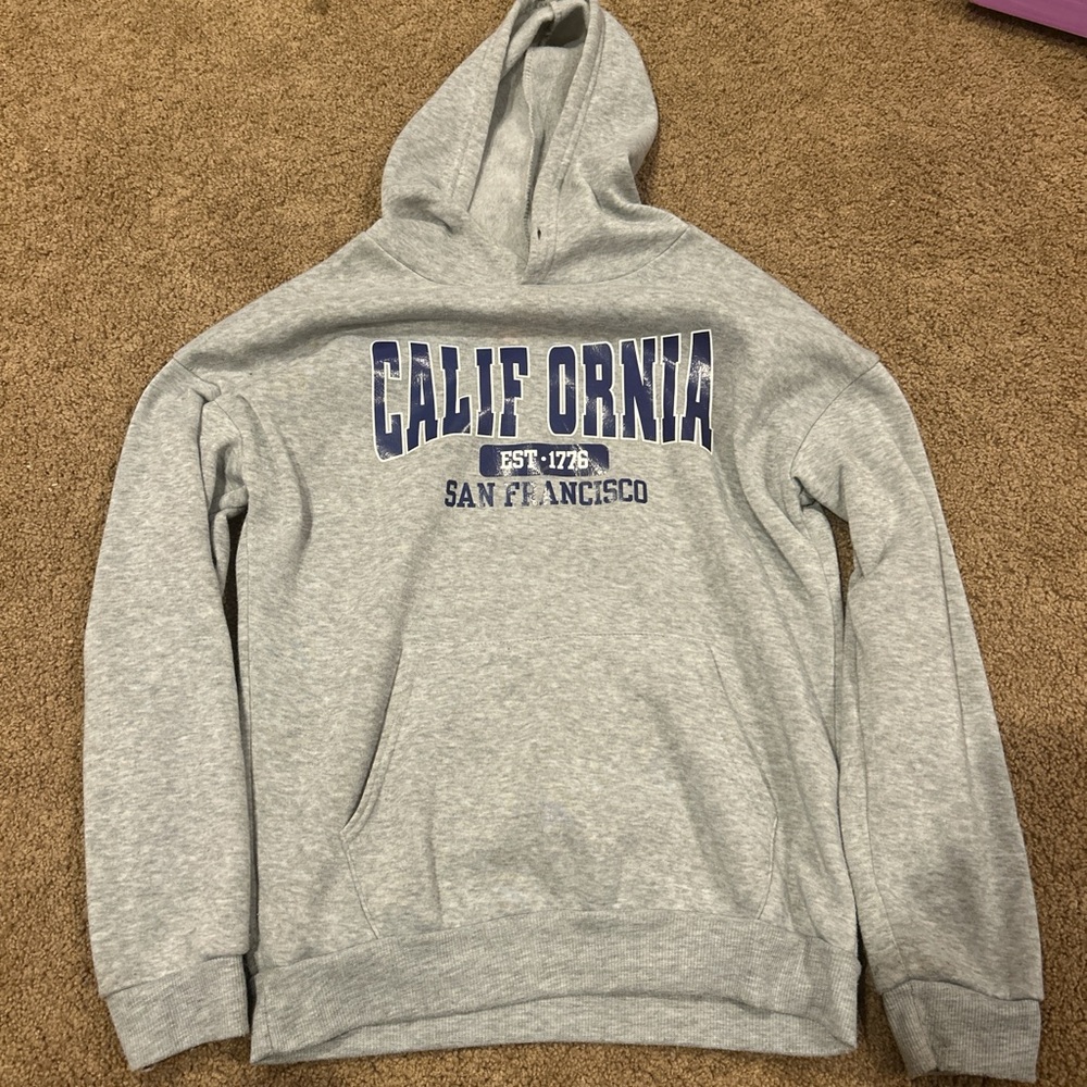 SHEIN Gray California Hoodie Sweatshirt